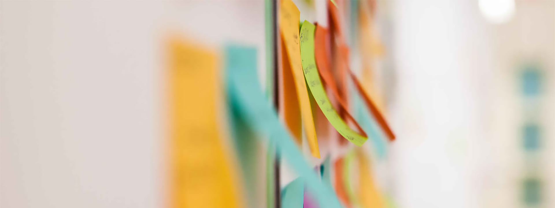 notes stuck to wall